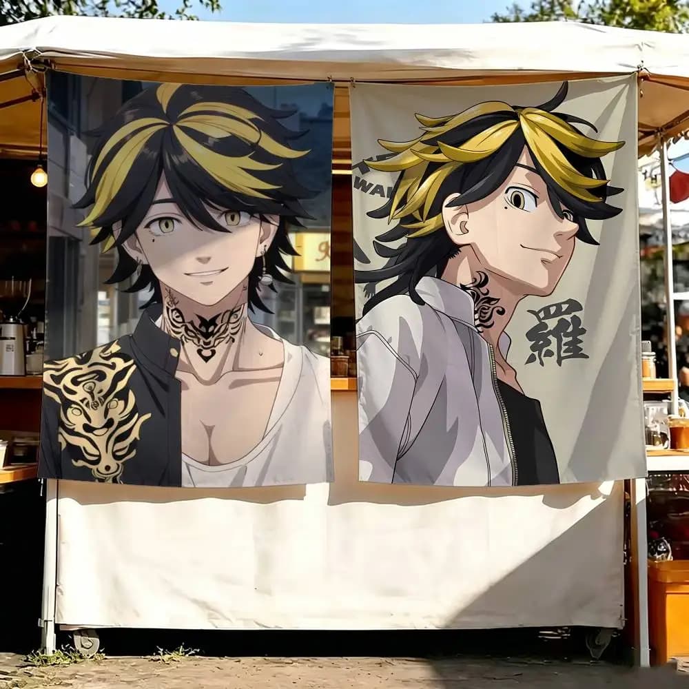 TokyoR-Revengers Kazutora Hanemiya Art Hanging Flag Wall Banner for Bedroom Home Outdoor Decoration