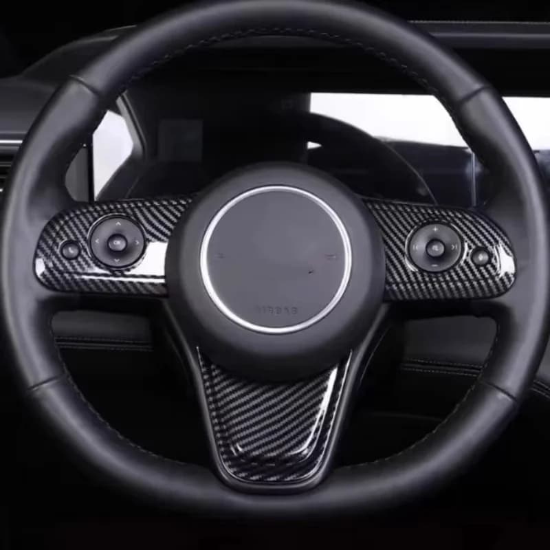 Car Interior Accessories Carbon Fiber ABS Car Steering Wheel Frame Cover Trim For LEADING IDEAL One 2022-2024