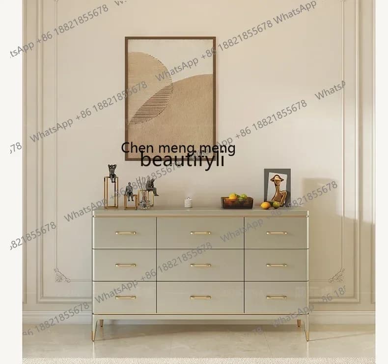 X Light luxury bucket cabinet American solid wood simple nine bucket cabinet entrance with door storage locker