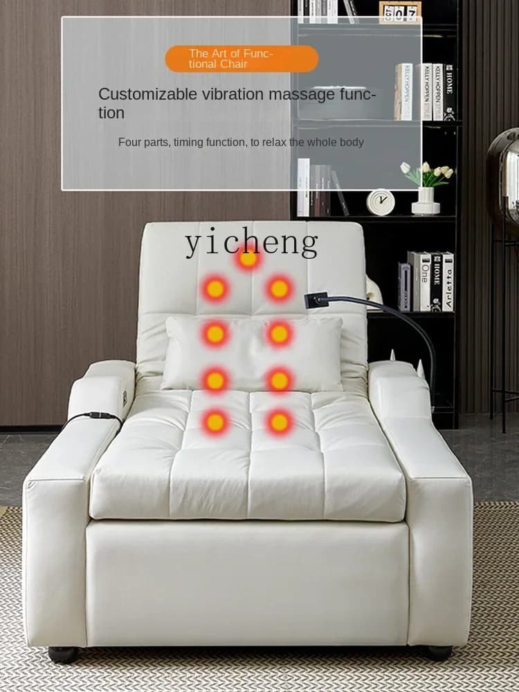 O16- Multi-Functional Electric Lifting Sofa Bed Dual-Use Single Recliner Lunch Break Household Disposable Fabric Sofa