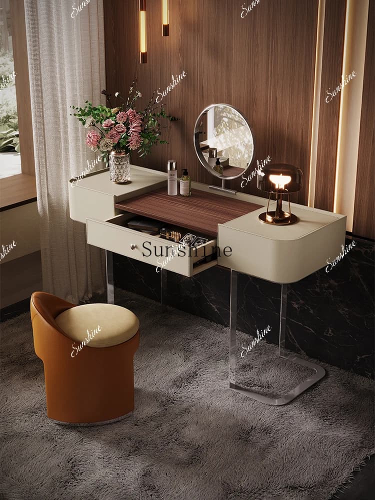 Mirror bedroom premium light luxury Italian master bedroom makeup table simple and modern  FT