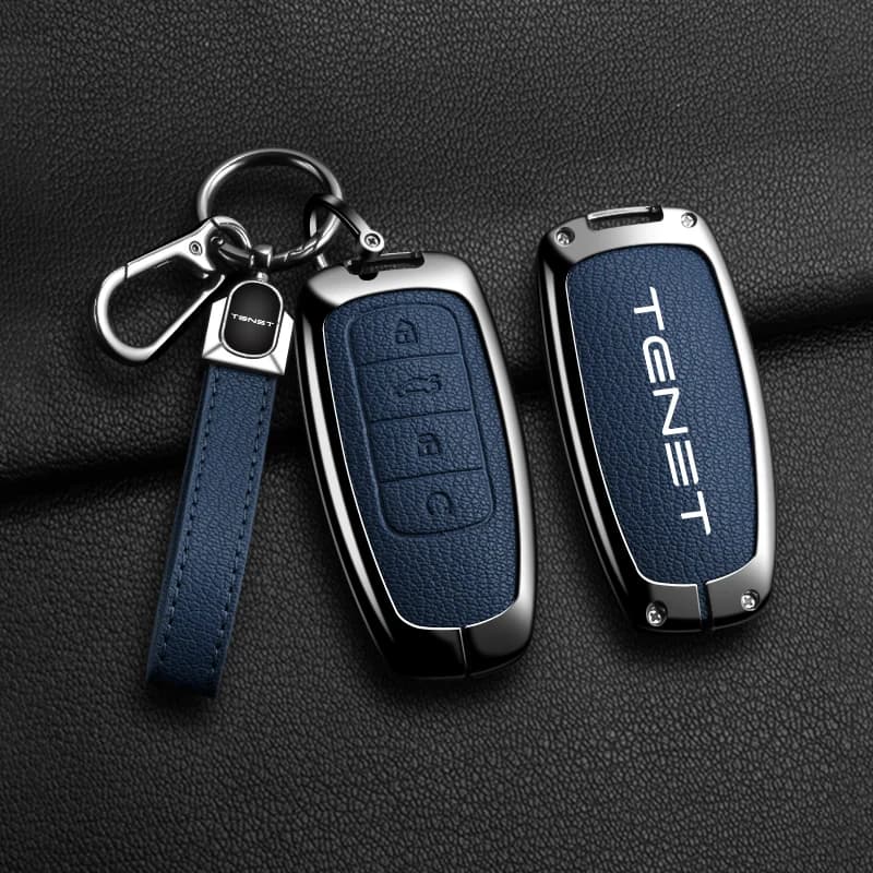 Car Zinc Alloy Leather Remote Control Key Case Cover For Chery Tenet T7 T8 T9 Protector Holder Shell Keychain Accessories