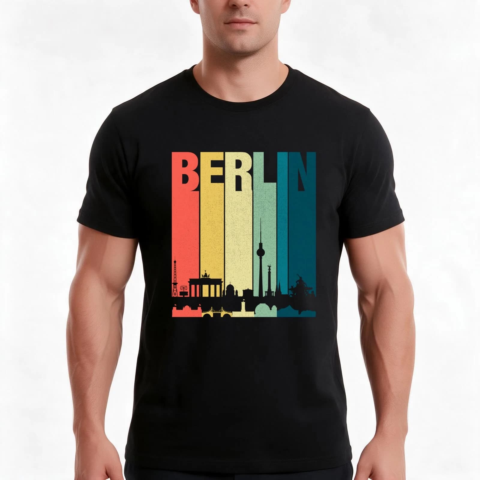 Berlin Shirt Vintage Berlin T-Shirt, Summer Casual Cotton Tee, Oversized Streetwear Tops, Vintage Graphic Print, 100% Cotton
