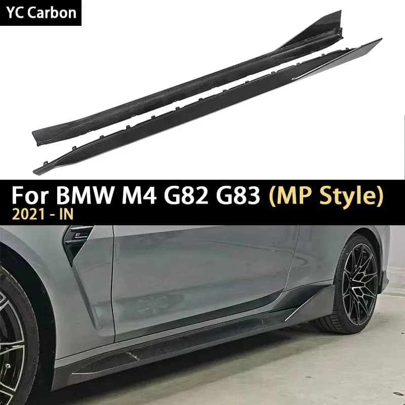 Real Dry Carbon Fiber Side Skirts for BMW M4 Series G82 MP Style 2021-IN 2Pcs/Set