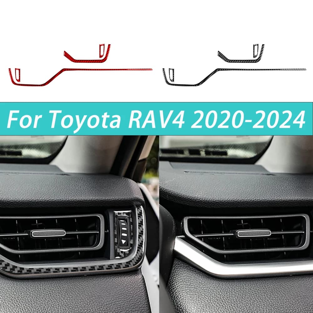 For Toyota RAV4 2020 2021 2022 2023 2024 Carbon Fiber Side AC Vent  Automotive Interior Accessories Decoration Stickers