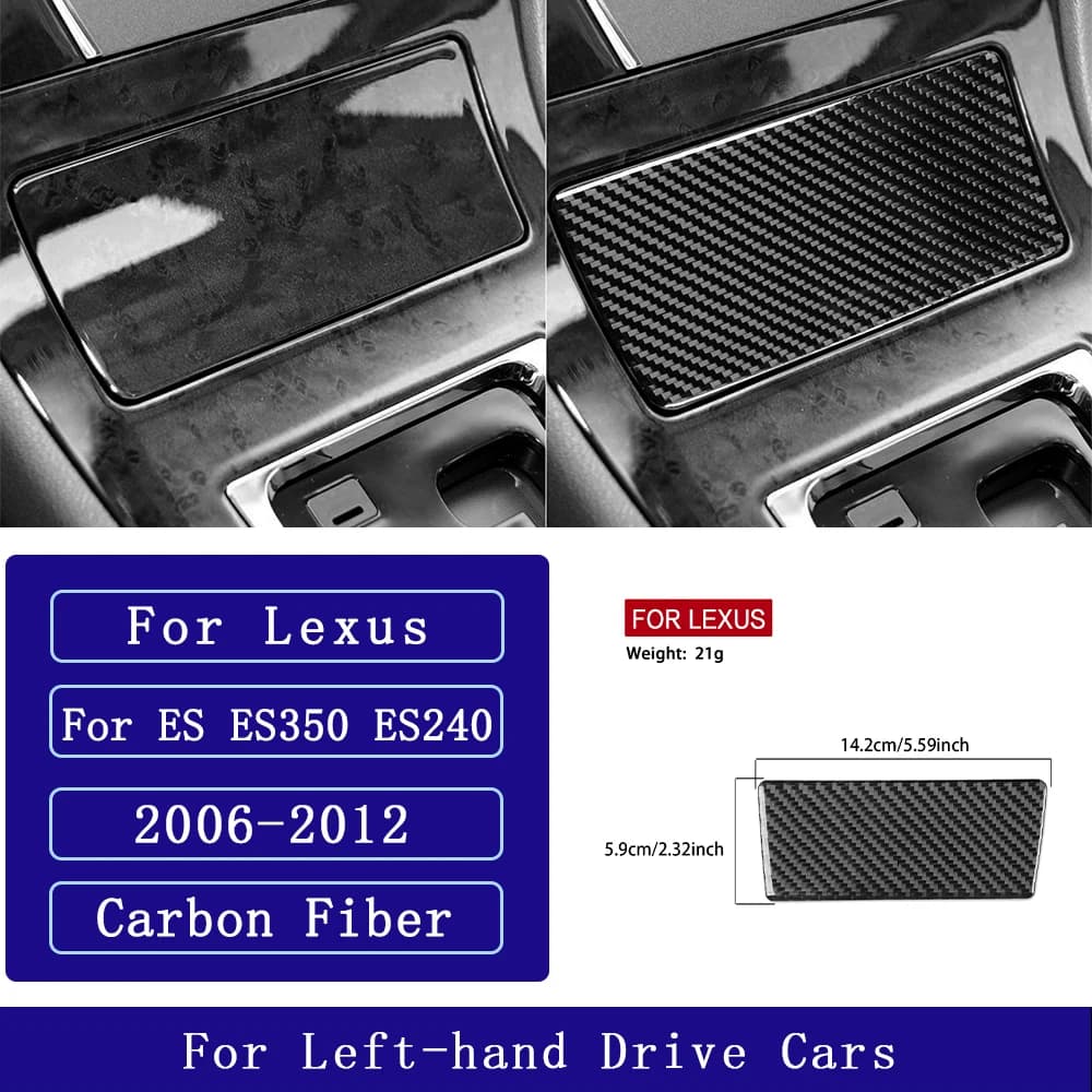 For Lexus ES ES350 ES240 2006-2012 Carbon Fiber Centre gearshift storage panel Car Accessories Interior Decorative Stickers