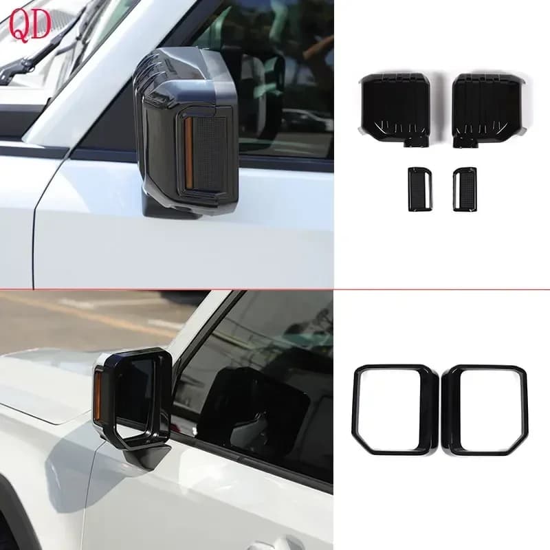 ABS Black For Toyota Land Cruiser Prado 250 LC250 2024+ Car Exterior Mirror Cover Rain Eyebrow Frame Sticker Car Accessories
