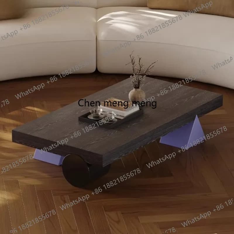 Rectangle coffee table living room home wabi-sabi style design art tea table Italian style