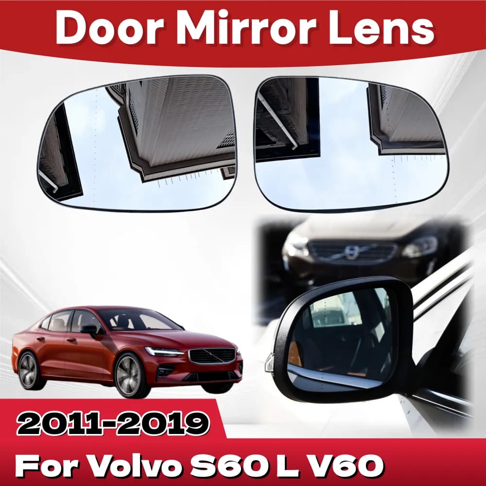 Door Mirror Lens For Volvo S60 L V60 2011 2012 2013 2014 2015 2016 2017 2018 2019 Car Rearview Accessory Upgrade ABS Plastic