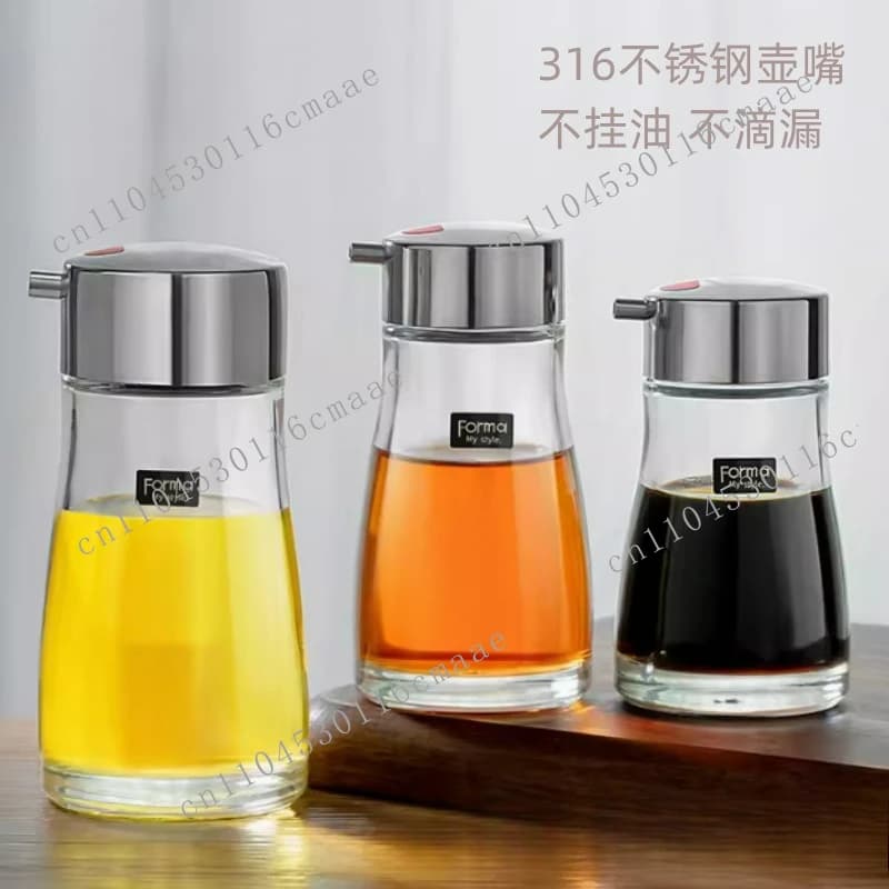 Suitable for glass bottle kitchen seasoning bottle vinegar pot leak-proof household