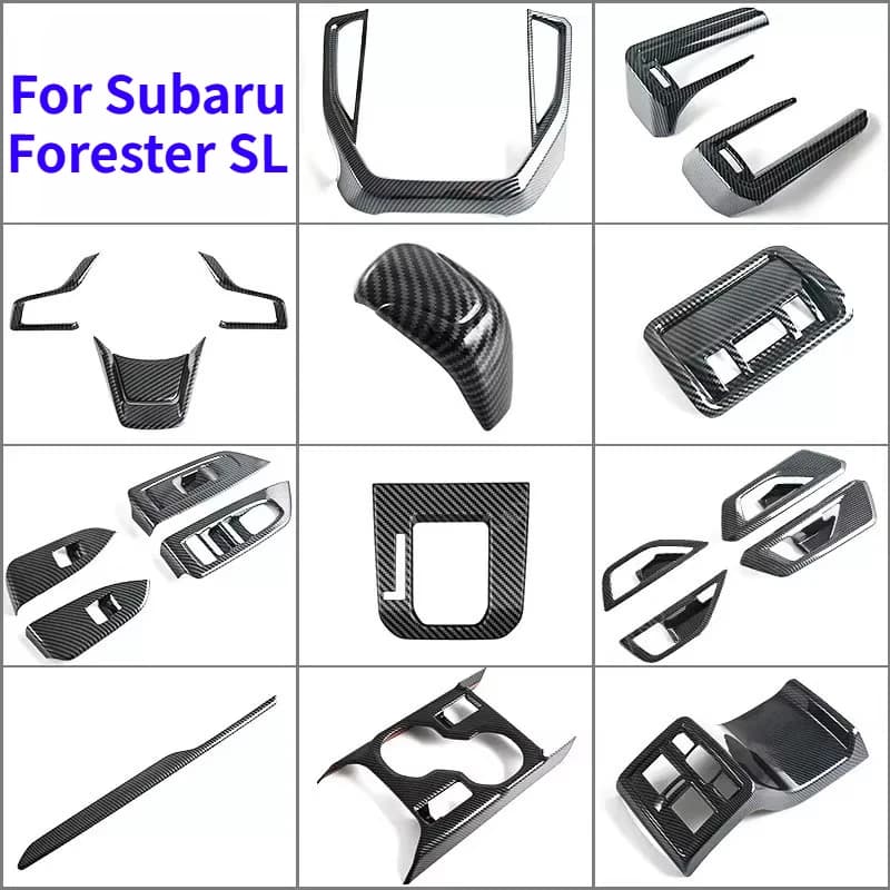 ABS Carbon Fiber Texture Interior Decorative Trim For Subaru Forester SL 2025-2026 LHD RHD Scratch-Proof Dust-Proof Accessories