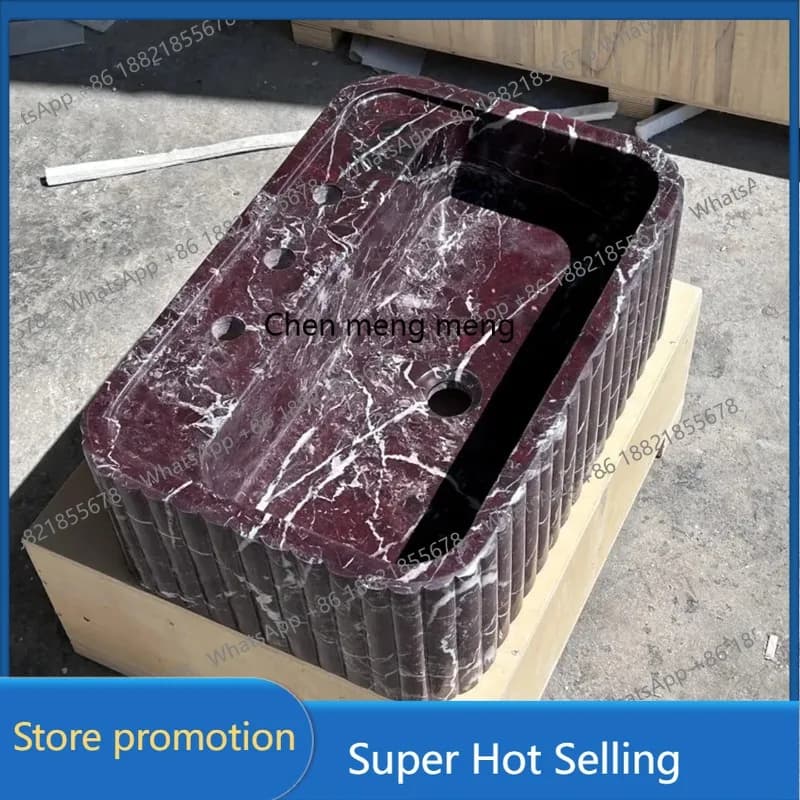 A17 Wabi Sand Wind Light Luxury Natural Travertine Platform Basin Bathroom Hotel Washbasin Creative Marble