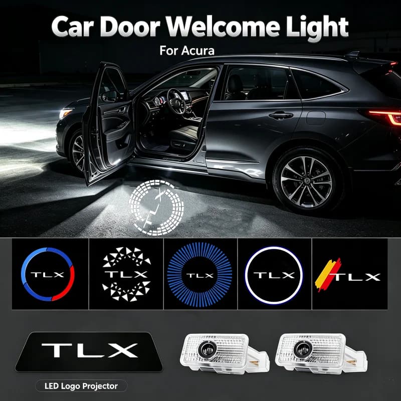 2Pcs HD Ghost Shadow Logo Door Courtesy LED Welcome Projector Lamps For Acura TLX 2015‑2024 Interior Modification Accessories