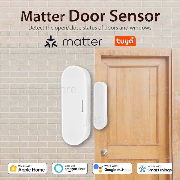 NEO Tuya Matter Thread Door Window Contact Sensor, Anti-theft Door Magnet, USB & Battery Dual Power Supply