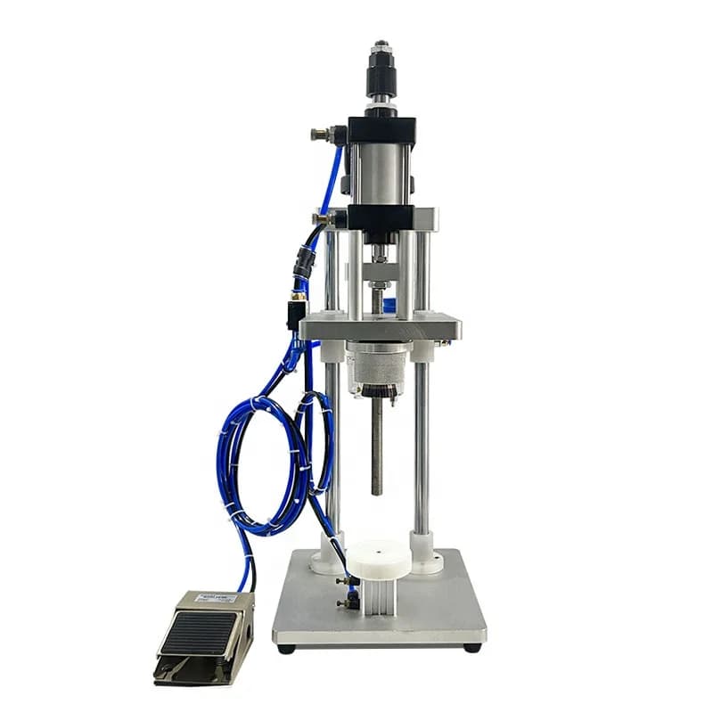 【HOT】Semi-Automatic Pneumatic Capping Machine, Perfume Bottle Crimping Machine, Metal Cap Perfume Pump