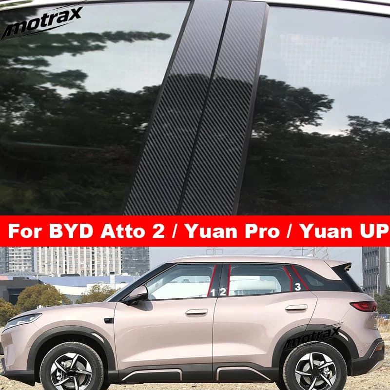 Car Middle Pillar Posts for BYD Atto 2 S1 Pro Yuan Pro Yuan UP 2024 2025 2026 Car Window Trim Cover BC Column Sticker Accessory