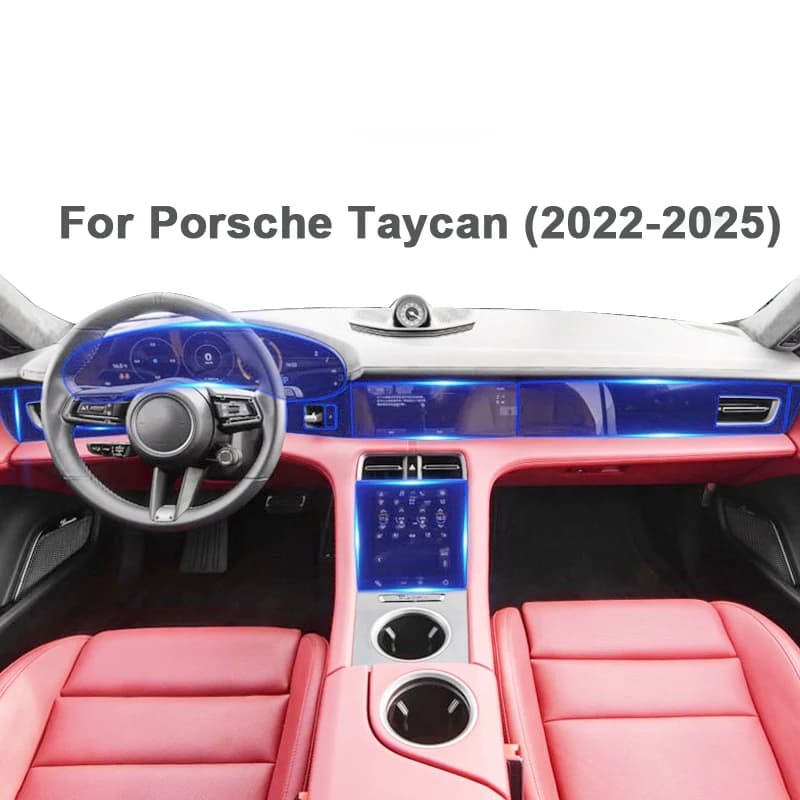 Anti-Scratch Easy Install Dashboard Cover For Porsche Taycan (2022-2025) HD Clear Invisible Car Interior Protective Film