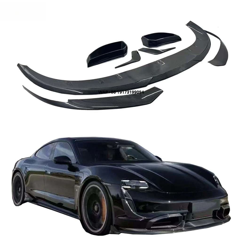 For Taycan 2019 2020 2021 2022 High Quality Real Carbon Fiber Front Lip Rear Diffuser Bumper Spoiler Body