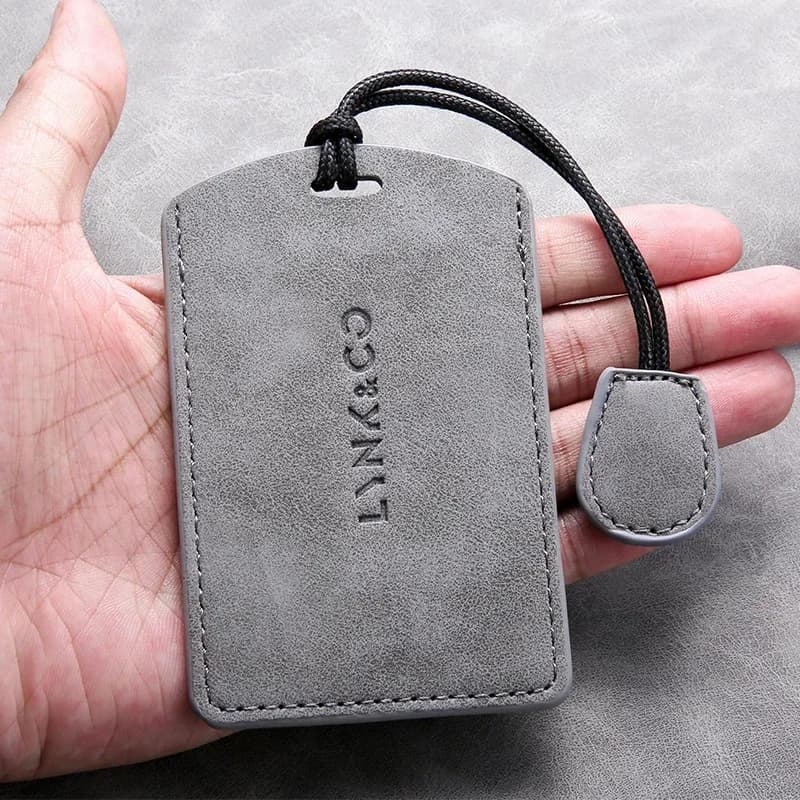 Stylish Anti-Scratch PU Leather NFC Card Key Case Cover Bag for LYNK&CO 01 02 03 05 06 09 Keychain Protector Shell Car Accessory