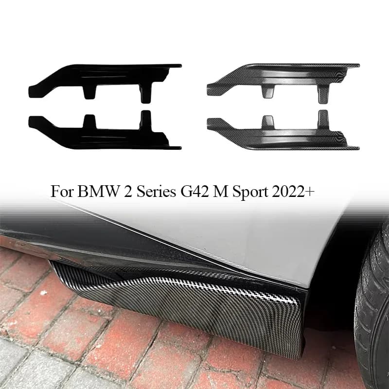 Car Side Skirts Body Kit For BMW 2 Series G42 M Sport 2022+ Car Bumper Spoiler Side Splitters Canards Guard Extension Lip