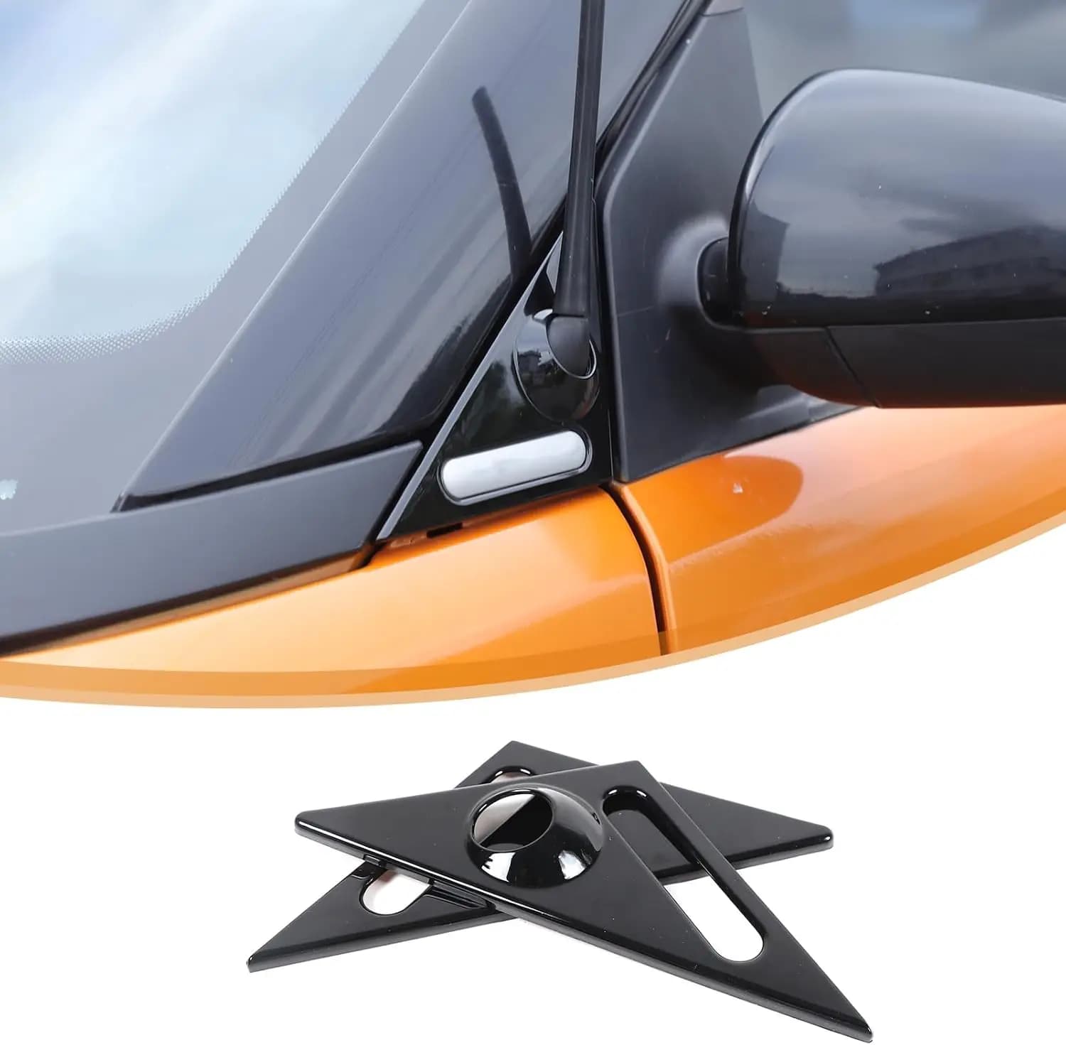 ABS Front Side Window Antenna Triangle Cover For Mercedes Benz Smart 451 Fortwo 2009-2015 ABS A-Pillar Antenna Spoiler Trim