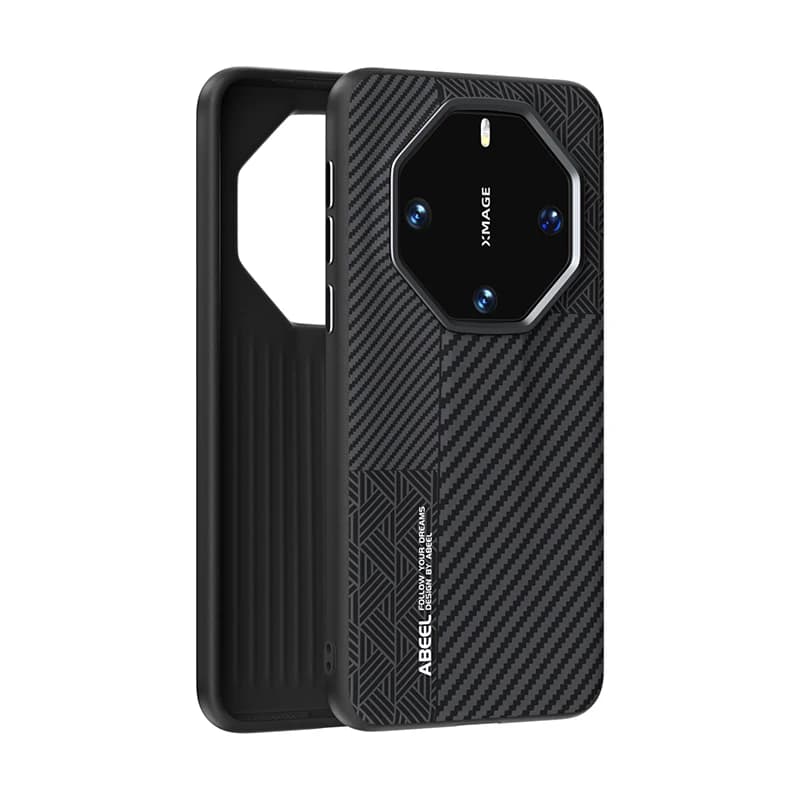 For Huawei Mate 60 RS Case Slim Lightweight Shockproof Anti-Fingerprint Alloy Lens Anti-slip Grip Carbon Fiber Case Funda