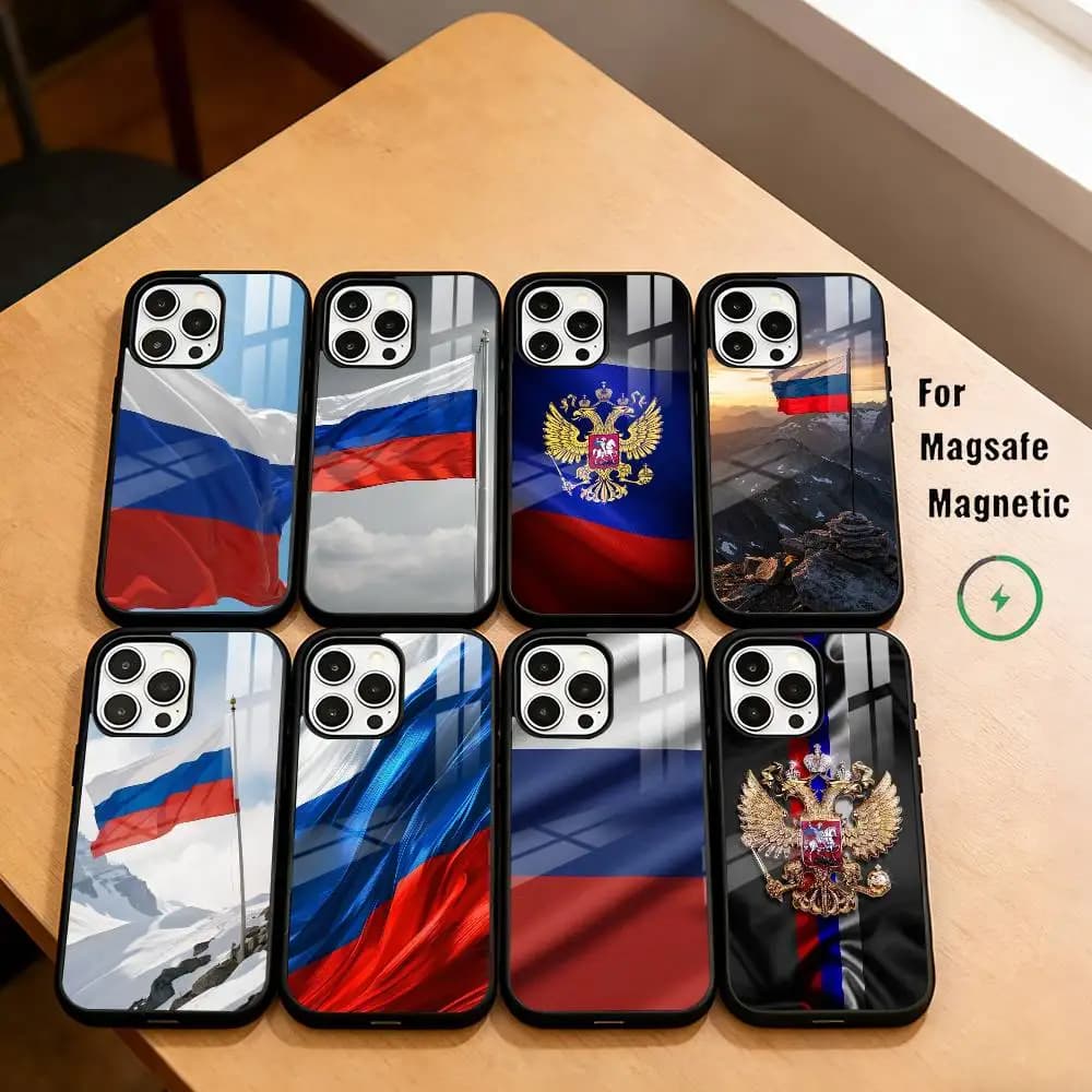 The flag of R-Russia  Phone Case For iPhone17,16,15,14,13,12,11 Plus,Pro Magnetic with Magsafe Wireless Charging