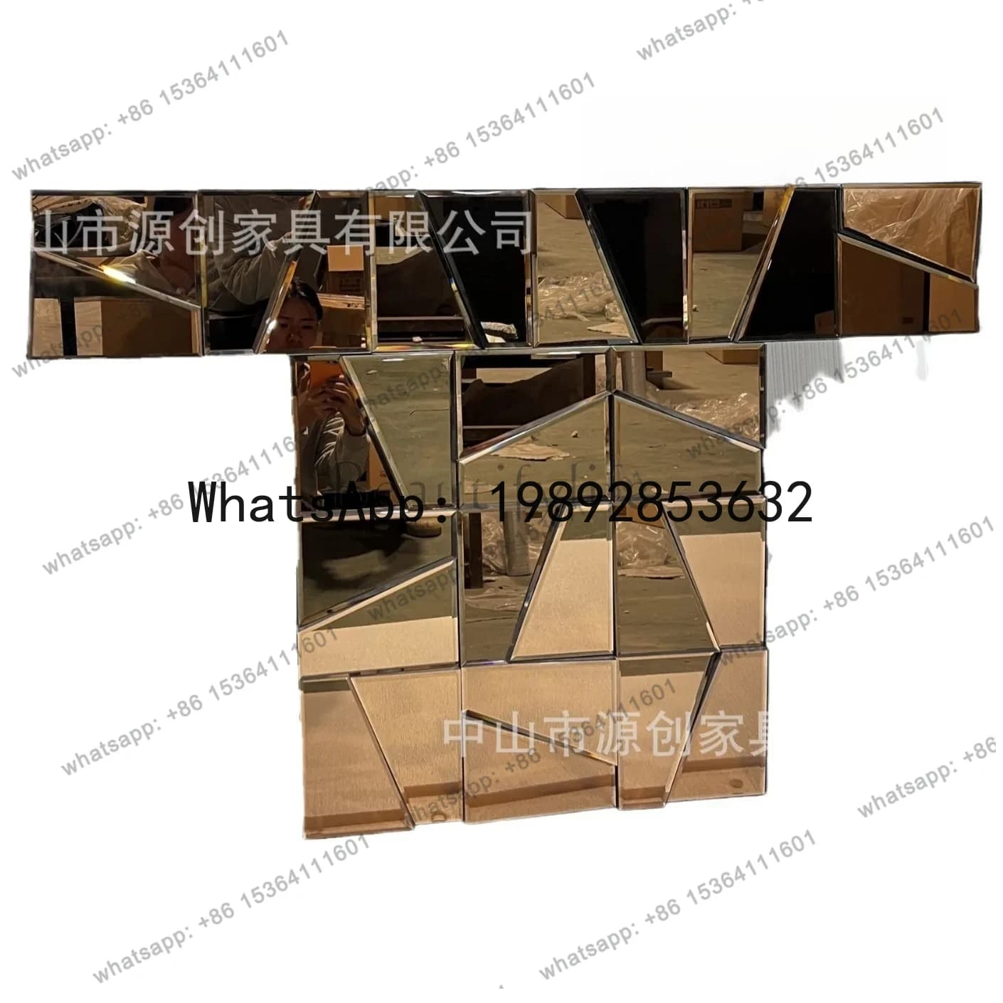 Modern simple mirror furniture, entrance table, entrance platform, European-style strip case partition, view platform mirror