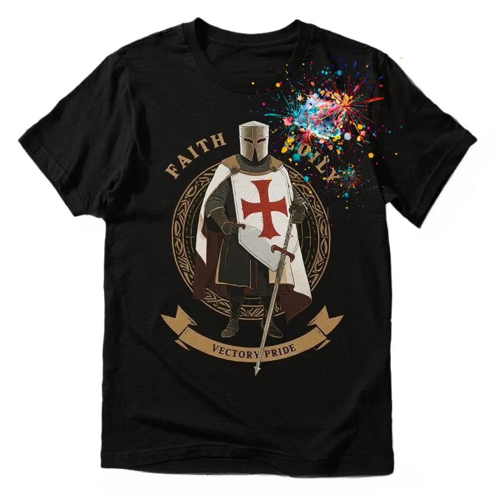 Faith Loyal Victory Pride Crusader Knights Templar T-Shirt 100% Cotton O-Neck Summer Short Sleeve Casual Mens T-shirt Size S-3XL