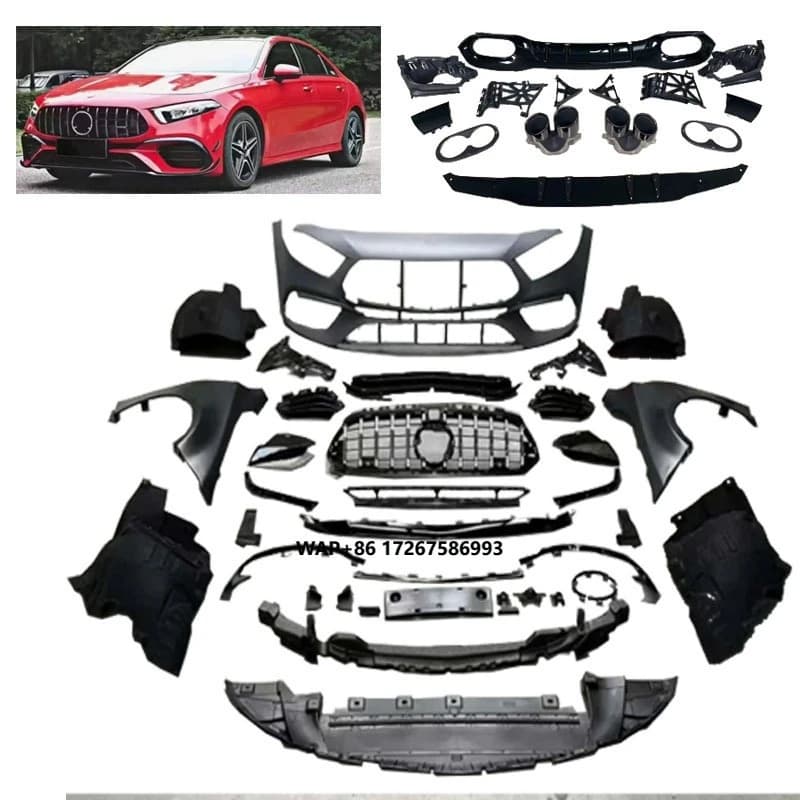 Modified A45s Wide  Bumper Grille Diffuser Front PP Body Kit New Plastic Material