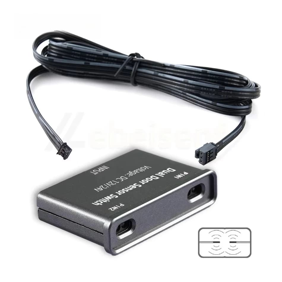 5pcs DC 12V 24V Double Door Sensor Switch Central Controller 3-Pin Port Connection Integrated Aluminum Housing Dual Barrier