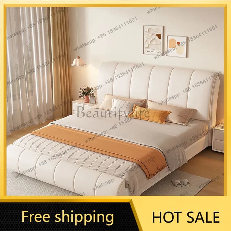 XX.Floor Beauty Bed Platform Leather Beauty Bedroom Queen Children Modern Bed Design Girls Letto Matrimoniale Unique Furniture