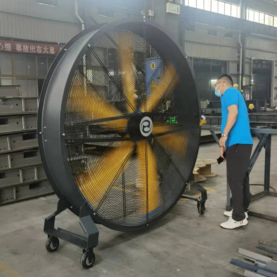 110V/120V  PMSM Motor 2m 1KW Waterproof Electric Big Industrial HVLS Stand Fan Big Fan