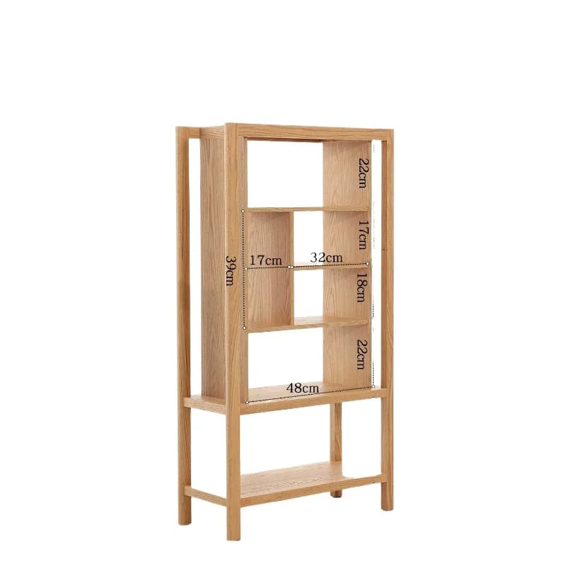 CX floor-to-ceiling bookcase Song-style aesthetic solid wood tea storage rack