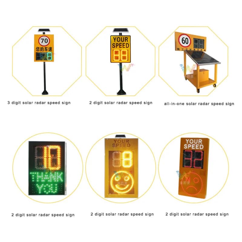 Customisable radar Detector Car Speed  Solar Limit Sign Led Display Portable Speed radar Sensor Speed Detection