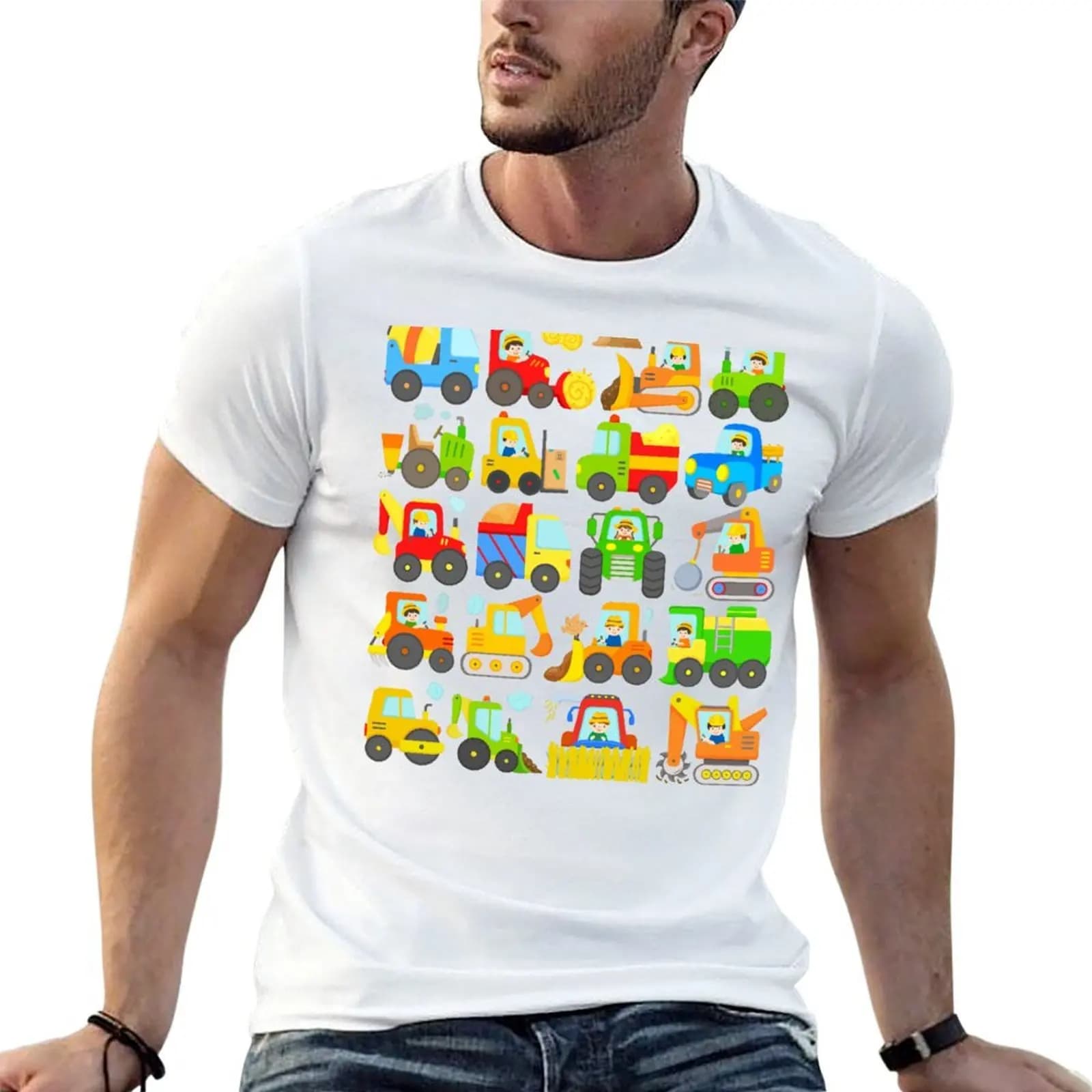 Excavators and Tractors for Kids Tractor Digger Boys Girls T-Shirt new edition hippie clothes cotton t shirt men