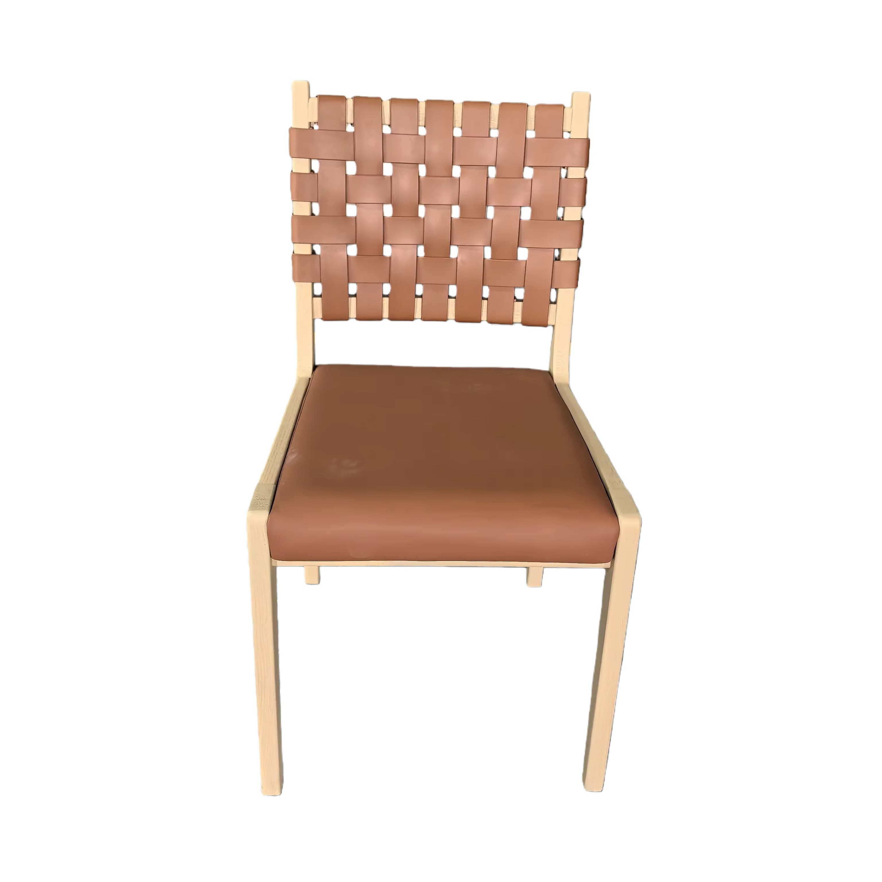#Wooden Chair Outdoor Patio Indoor Dining Furniture Bar Chair With Synthetic Leather Durable Material
