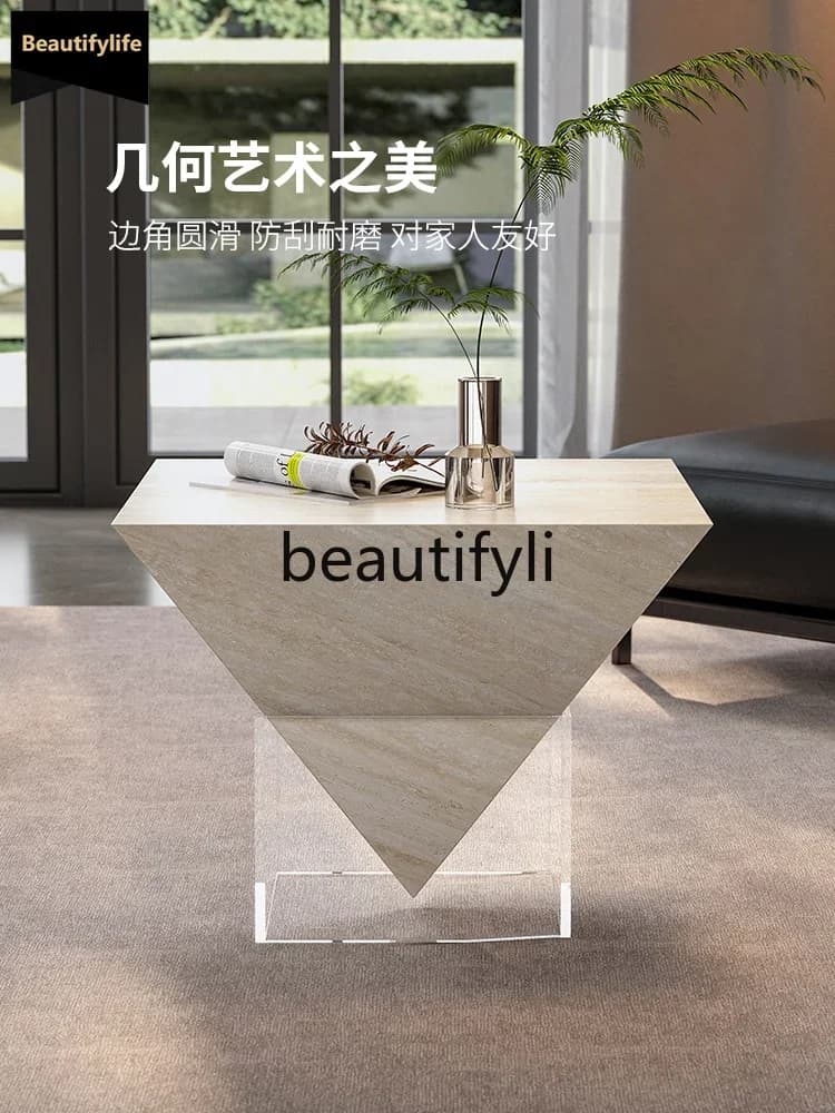 GG Travertine Coffee Table High-End Suspended Mid-Century Style Designer Living Room New Small Coffee Table