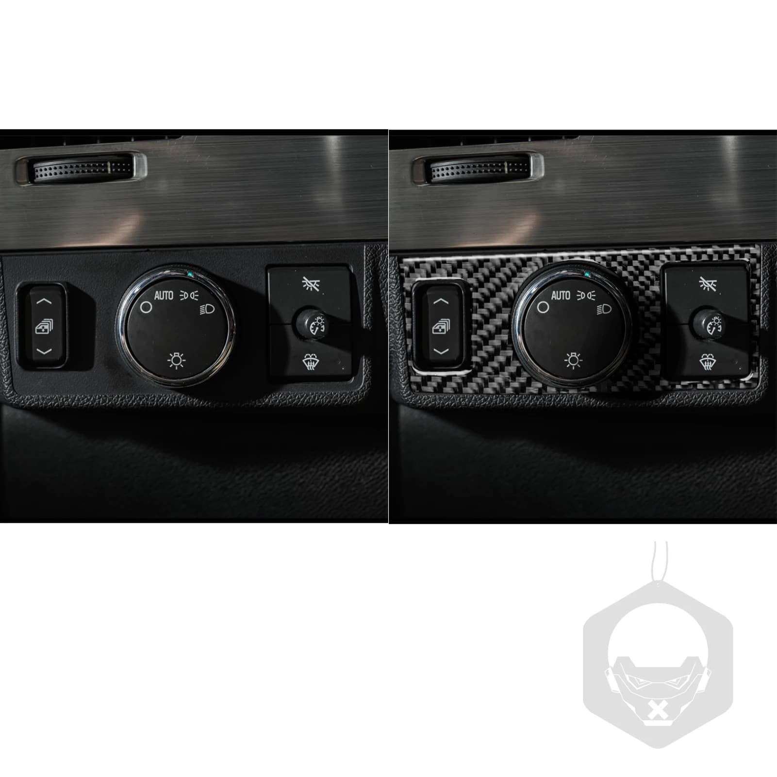 Carbon Fiber Front Lamp Control Headlight Switch Panel Decals For Hummer H2 2008—2009 Interior Cover Trim Sticker Modification