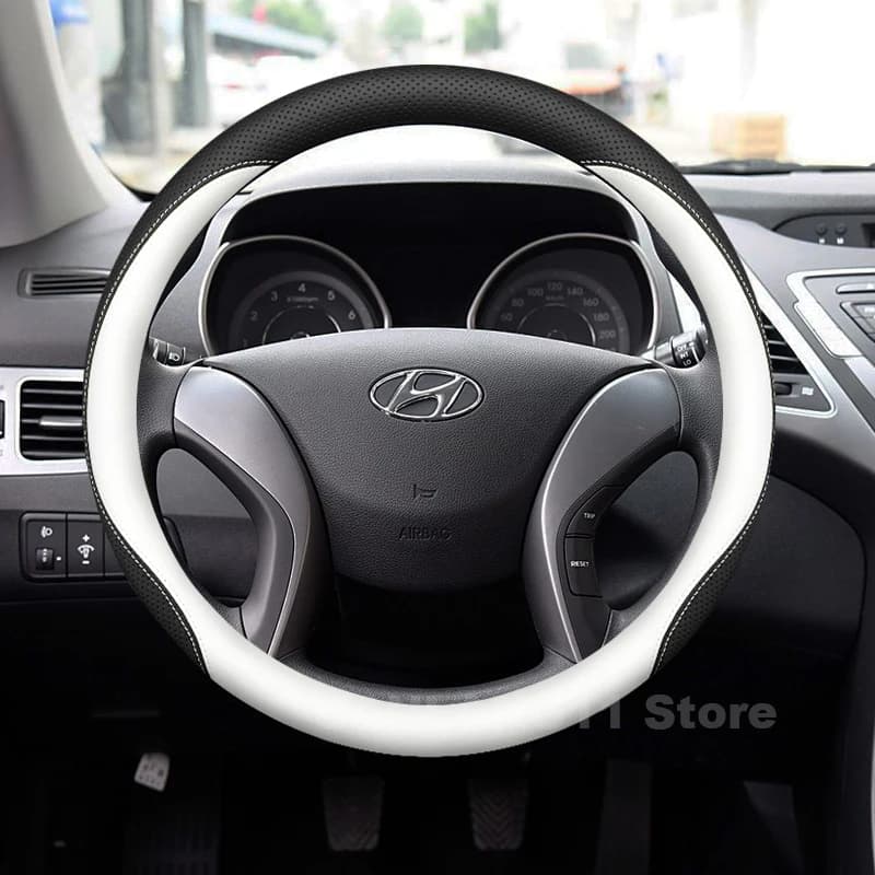 Leather Car Steering Wheel Cover For Hyundai Avante 2016 2011-2015 Ultra Thin Non-slip Auto interior Hyundai i10 Accessories