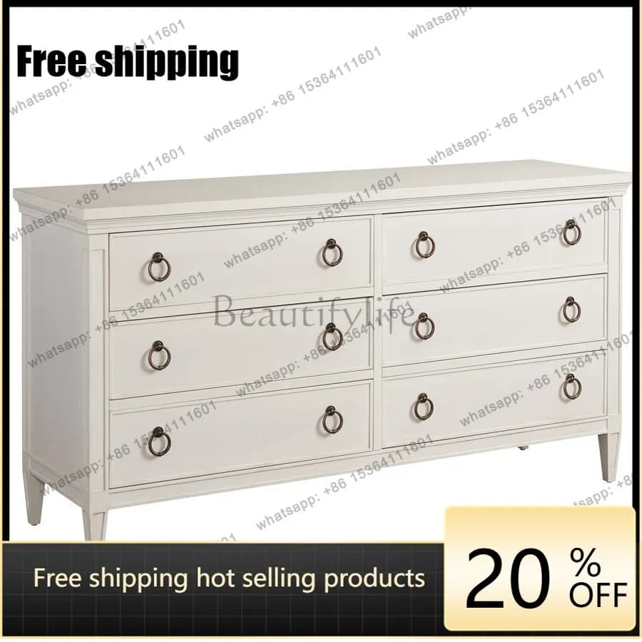 LD American solid wood medieval dining side cabinet, bedroom storage tea cabinet can be customized