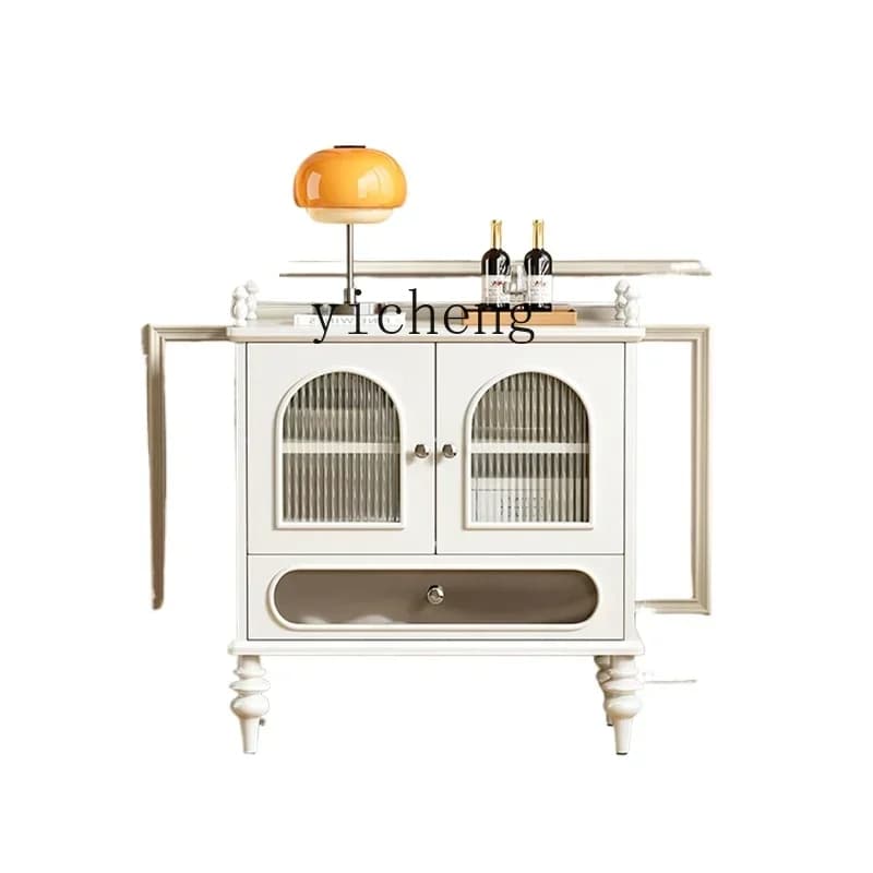 A1 retro dining side cabinet cherry wood home tea cabinet simple Changhong glass sofa side cabinet