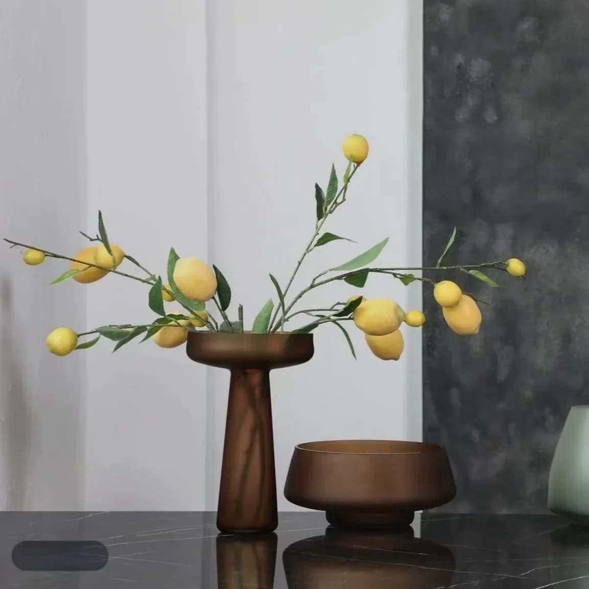 Frosted Glass Vase Creative Desktop Ornament Home Living Room Decoration Dining Table Flower Vase Light Luxury Nordic Vase