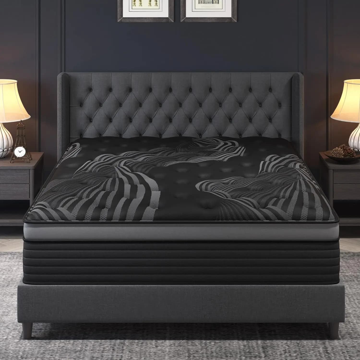 Queen Mattress, 14 Inch Hybrid Mattresses, Medium-Firm Feel with Pocket Springs & Cooling Gel Memory Foam,Customized