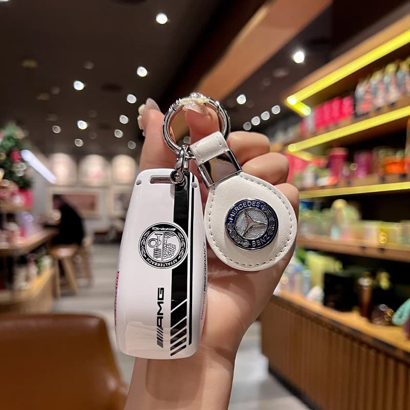 Car Remote Key Case Cover Shell For Mercedes Benz A C E S G Class GLC CLE CLA GLB GLS W177 W205 W213 W222 X167 AMG Leather Fob