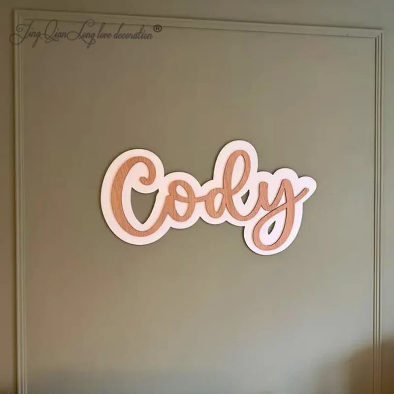 Custom Personalised Wood Family Name Sign: Layered Nursery Decor