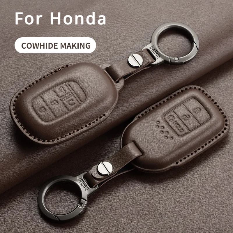 Leather Car Remote Key Case Cover For Honda Civic 11th 2022 For Honda Civic Accord HR-V CR-V CRV 2022 2023 Protector Holder Fob