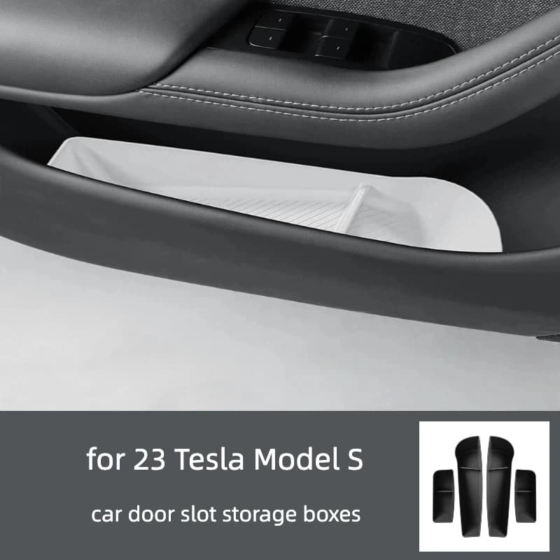 Suitable for 23 Tesla Model S door storage boxes Tesla car door slot storage boxes TPE door side boxes