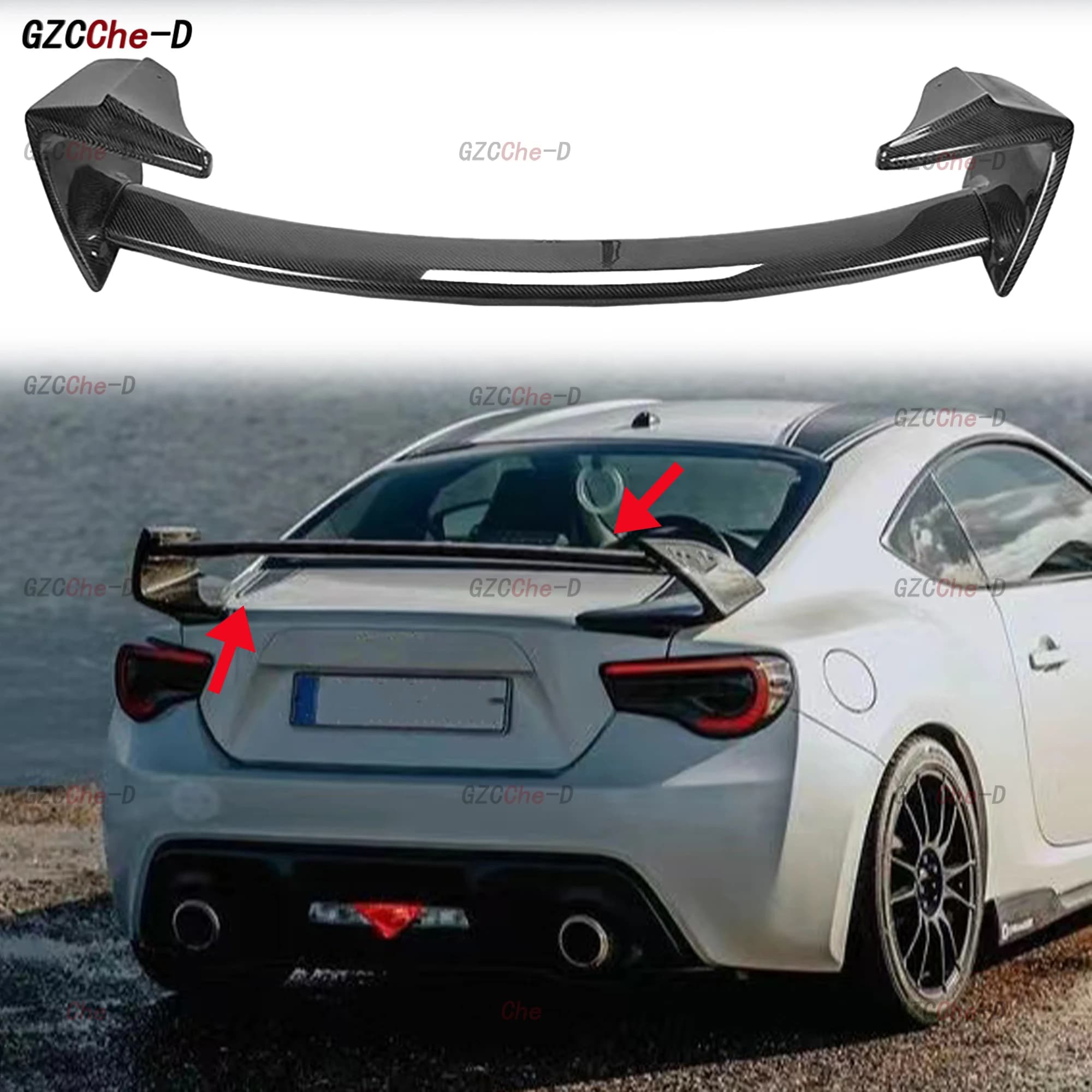 For 2012-2020 Subaru BRZ Toyota 86GT modified GT type rear spoiler, high-quality fiberglass material trunk lid rear wing kit