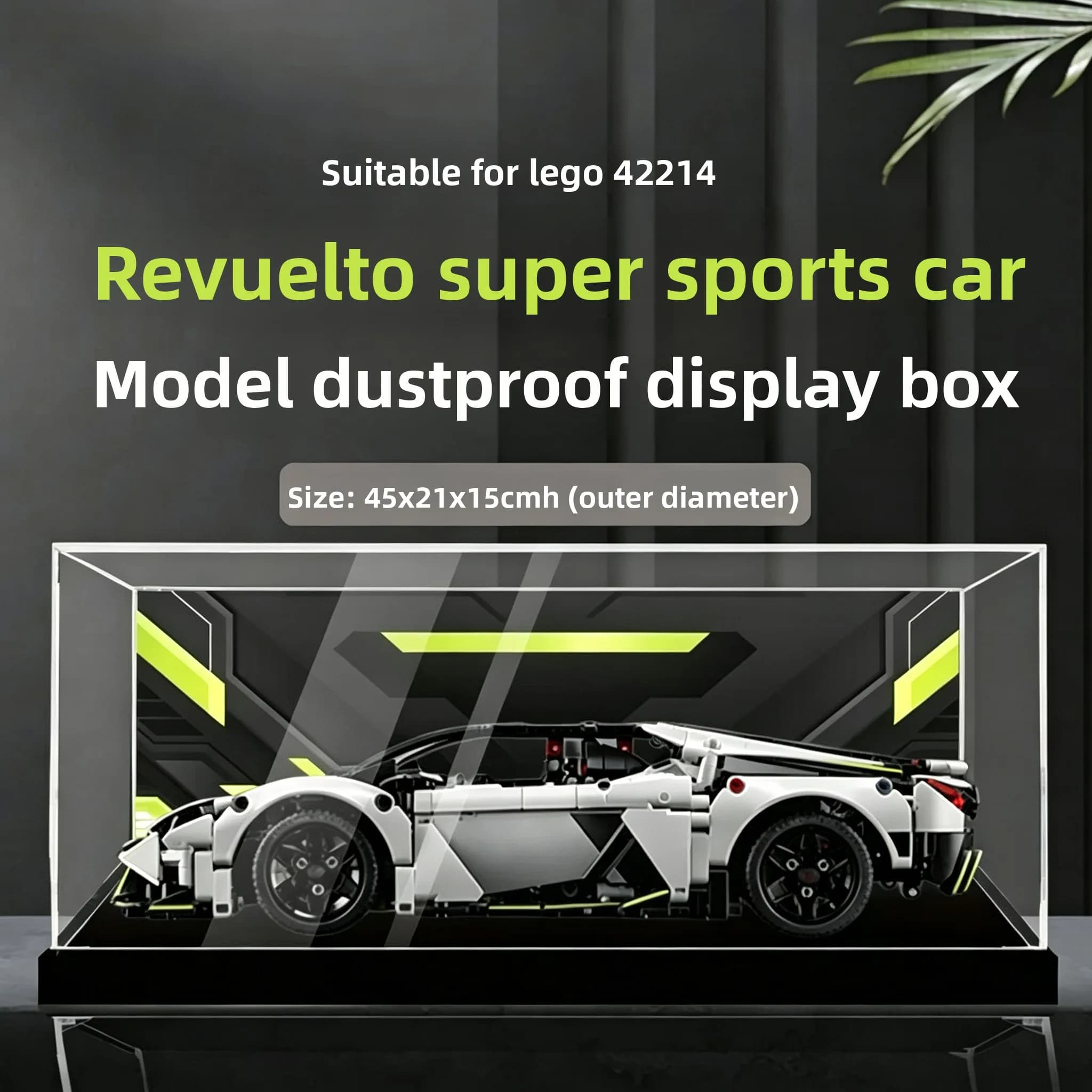 For LEGO 42214 Supercar Acrylic Display Case, Crystal Clear Dustproof Storage Box
